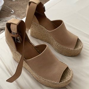 Lightly used tan Marc fisher wedges